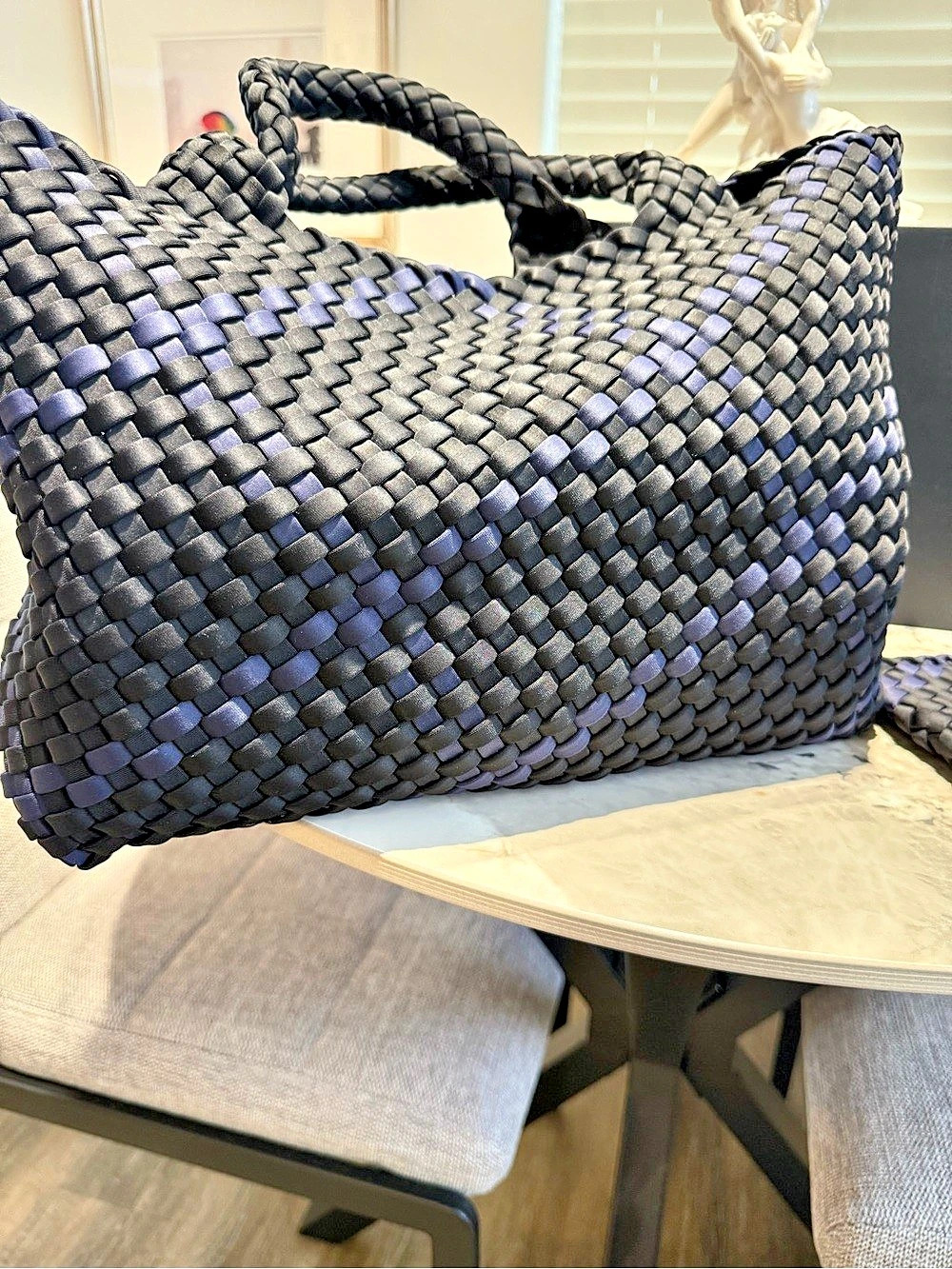 Naghedi St. Barths Large Tote Black & Navy
